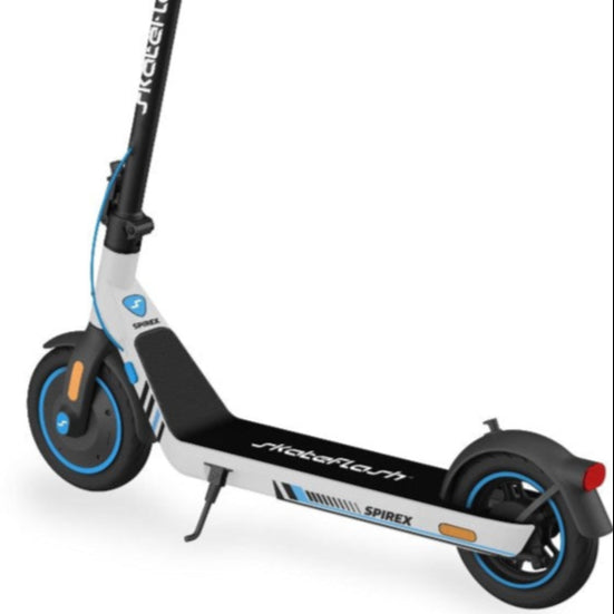 patinete electrico SKATEFLASH SPIREX certificado blanco y azul