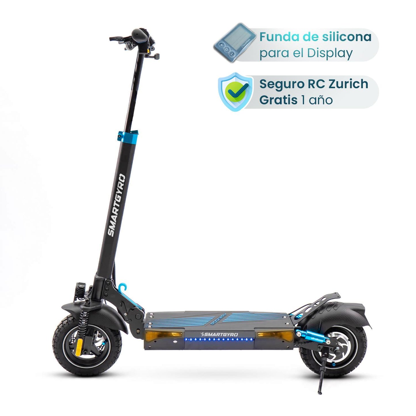 SmartGyro Rockway certificado guardabarro trasero azul iluminacion led